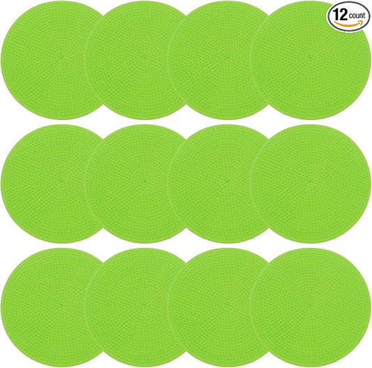 PATIKIL 9 Inch Poly Spot Markers, 12Pcs Non Slip Rubber Floor Dots with Storage Bag Flat Agility Cones for Sports Training Basketball Football