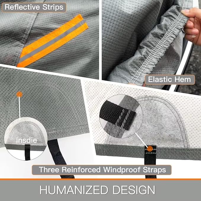 Kayme Heavy Duty Car Cover Custom Fit Ford Bronco 2 Door, Bronco Sport (2020-2025),Waterproof All Weather for Automobiles, Full Car Cover - Sun, Rain & UV Protection