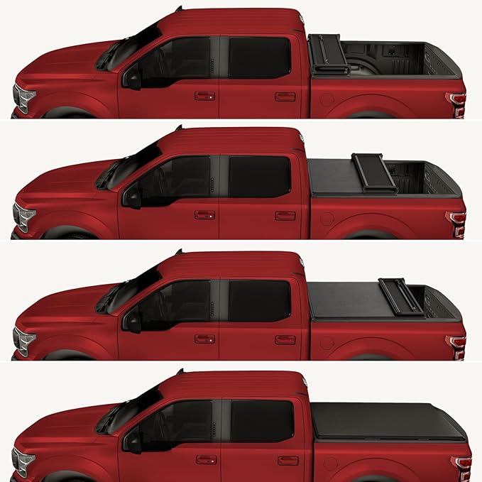 Kikito Vinyl Soft Quad-Fold Truck Tonneau Cover for 2015-2025 Canyon & Colorado 6.2FT (74in) Bed