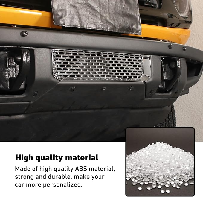 Linskip Modular Bumper Gap Insert Compatible with 2021-2025 Ford Bronco(Not for ACC/Sensors), Enhancing Vehicle Front Appearance, Modular Bumper Gap Cover for Bronco Accessories(Chrome)