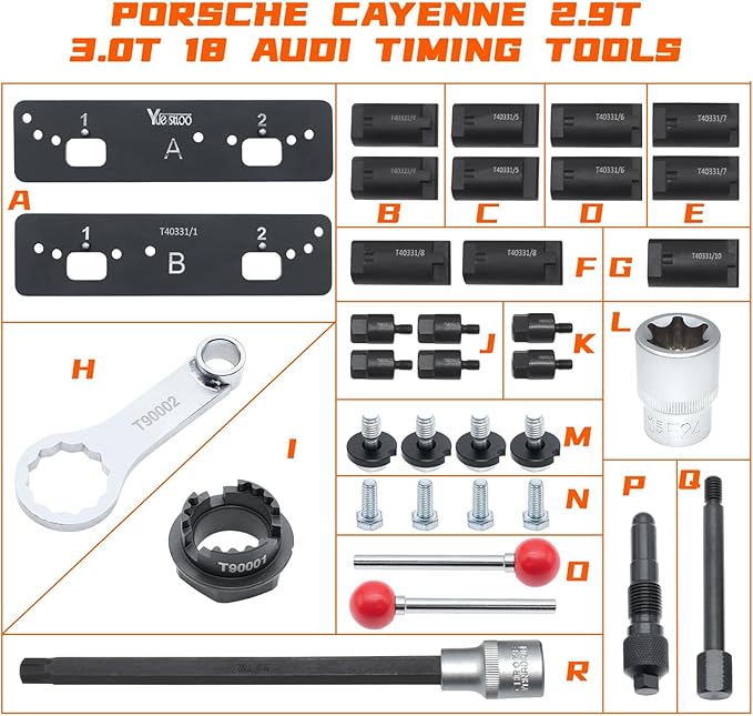 EA839 Engine Camshaft Locking Timing Tool Kit Compatible with VW Audi, Cam Locking Tool for Porsche 3.0T TFSi 2.9T Hybrid Version CXT, Camshaft Adjuster Counter Holder T40331, T90001, T90002