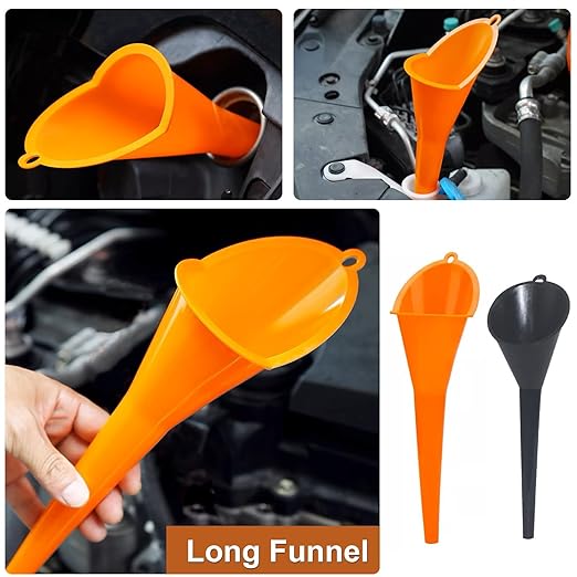 2 Quart Oil Jug, Oil Measuring Container Automotive and Flexible Oil Funnel Set Oil Dispenser Automotive Motor Oil Container with Lid and Cap for Automotive Oil Change