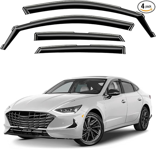 Window Deflectors Smoke Tinted in-Channel Side Window Vent Visor Deflectors Rain Guards Compatible with Hyundai Sonata 2020-2026 - 4 pcs. GW0943