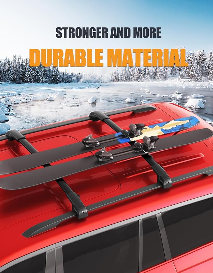 KINGGERI 300lbs Lockable Roof Rack Cross Bars Compatible with Chevy Chevrolet Traverse 2022 2023 2024 2025 2026 with Raised Side Rails, Heavy Duty Aluminum Roof Rails Crossbars Luggage Accessories