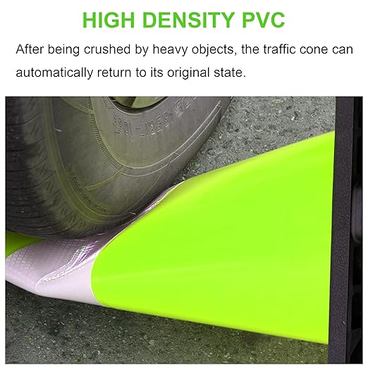 OrangeStar 18" Heavy Duty Traffic Cones 8-Pack Green Safety Cones with Reflective Strip for Construction, Parking Lots, Roadwork, Weatherproof, Stable Base for Traffic Control, Events, Emergency