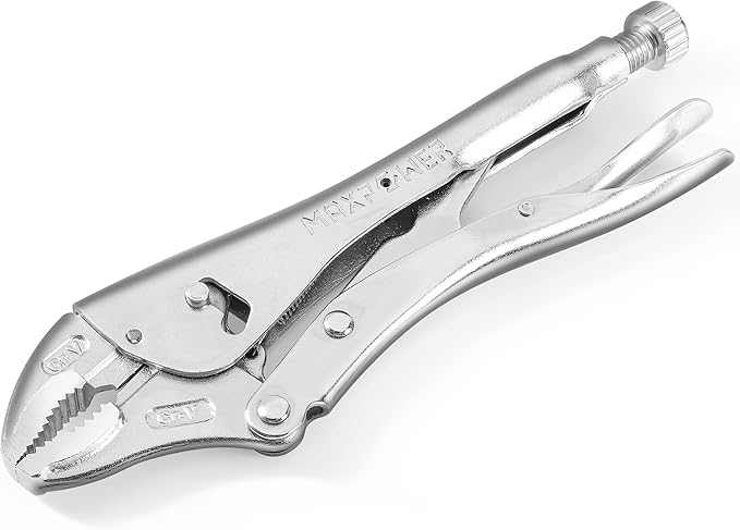 MAXPOWER 10-inch Locking Pliers, Curved Locking pliers with Two-position Opening Adjustment, Max Jaw Opening 2.6"