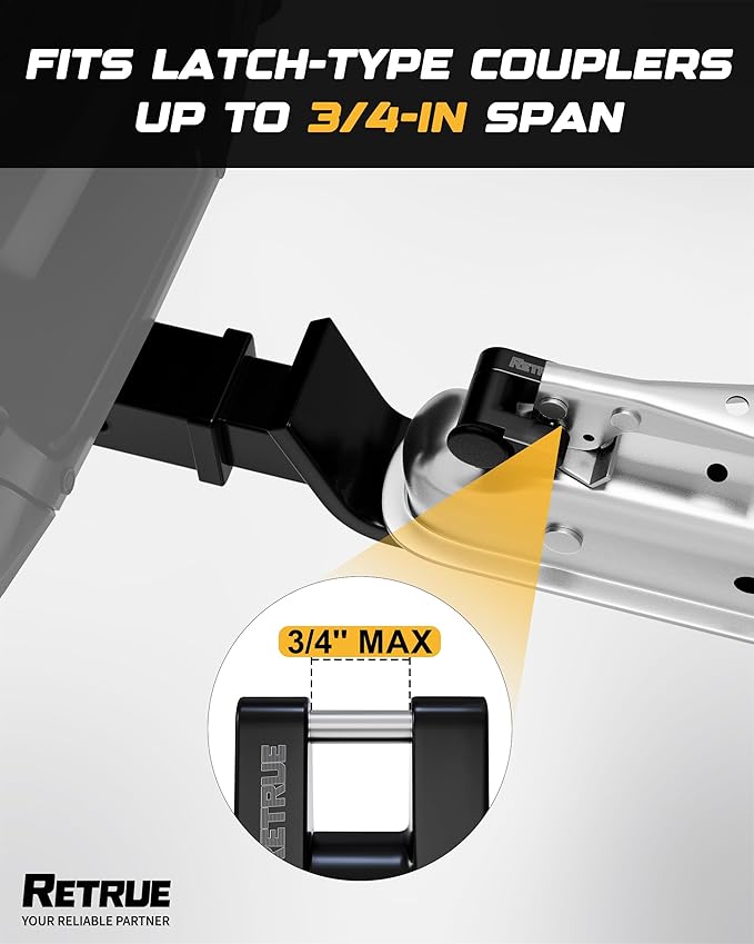 RETRUE Keyed Alike Heavy Duty Coupler Lock Set Trailer Lock Kit Include Universal Coupler Lock & Trailer Tongue Coupler Lock All Black Set