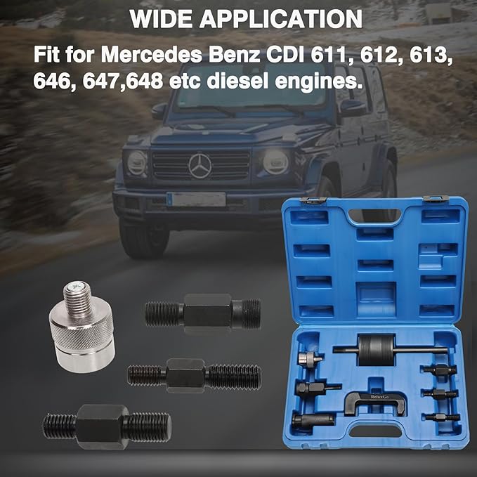 Engine Tools Diesel Injector Extractor Puller Kit Common Rail Tool Slide Hammer Puller Adaptors Fit for Mercedes Benz