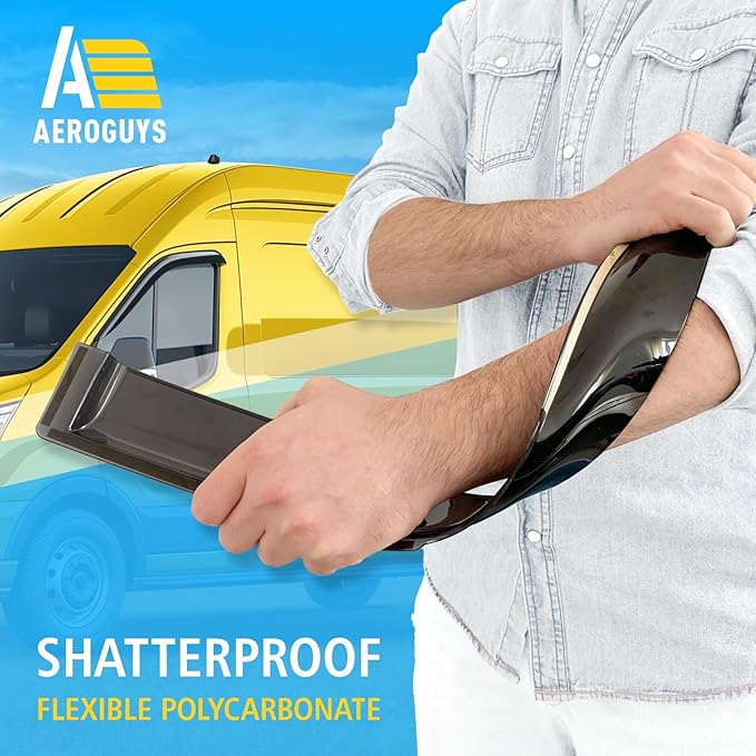 Extra Durable Window Deflectors Tape-On Window Visors Rain Guards Fit for Ford Transit 2014-2026, Sun Visors, Wind Vent for Shades, Exterior Car Accessories - 2pcs. AG0875