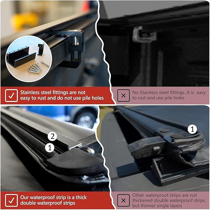 5.5-Foot Roll-Up Truck Bed Tonneau Cover for 2015–2026 Ford F-150 with 5.5-Foot Bed – Double-Layer Waterproof Vinyl Construction