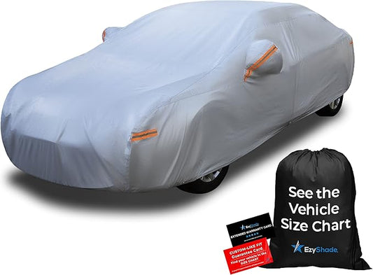 EzyShade 10-Layer Car Cover Waterproof All Weather. See Vehicle Size-Chart for Accurate Fit. Outdoor Full Exterior Covers for Automobiles Sedan Hatch SUV Rain Sun Protection. Size A5 (See SizeChart)