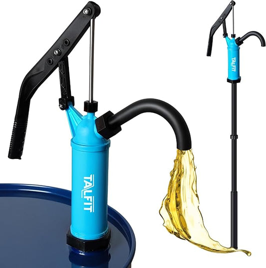 Lever Action Barrel Pump,55 Gallon Drum Pump, For Fuels, Chemicals, Corrosive Liquids, Water Based Fluids, Fits 5 to 55 Gallon Drums & Barrels (PP - Regular Corrosion Resistance)