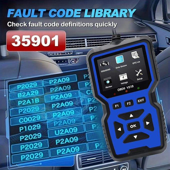 OBD2 Scanner Diagnostic Tool - Check Engine Light Code Reader, Reset Function, Data Stream, I/M Readiness, Full Features, Modes 6 & 8, for All 1996+ Vehicles, Automotriz Scanner