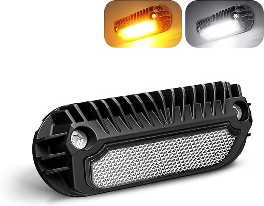 SUPAREE LED RV Porch Light, White Amber 12 Volt Exterior Light, 800 Lumen Black Lighting Fixture Kit Replacement for RVs Trailers Campers (1 Pieces)