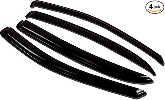 Tuningpros WV-180 Outside Mount Window Visor Deflector Rain Guard Dark Smoke 4-pc Set, Compatible with 2005-2007 Ford Freestyle