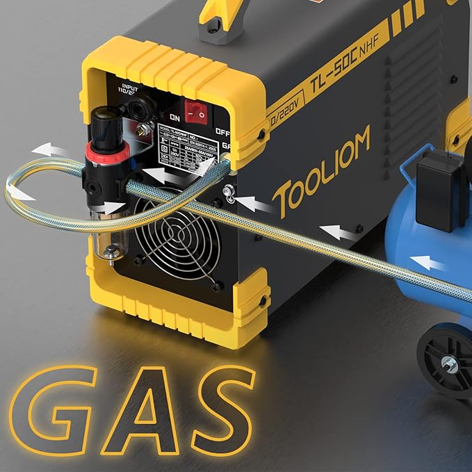 TOOLIOM 50A Non High Frequency Plasma Cutter Non-Touch Pilot ARC 110/220V Dual Voltage Cutting Machine 1/2" Clean Cut
