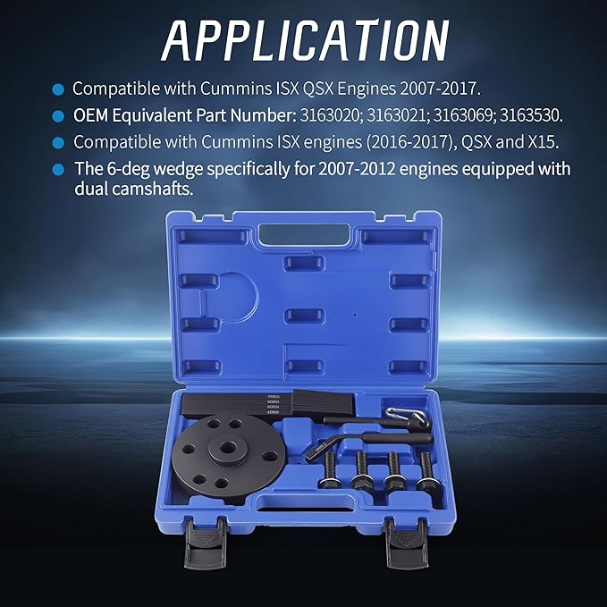 3163021 Cam Timing Tool Kit & 3163530 Jake Brake Adjustment Tool, Compatible with Cummins ISX QSX X15 Engine 2007-2017, with 3163020 Crank Pin 3163069 Camshaft Gear Puller
