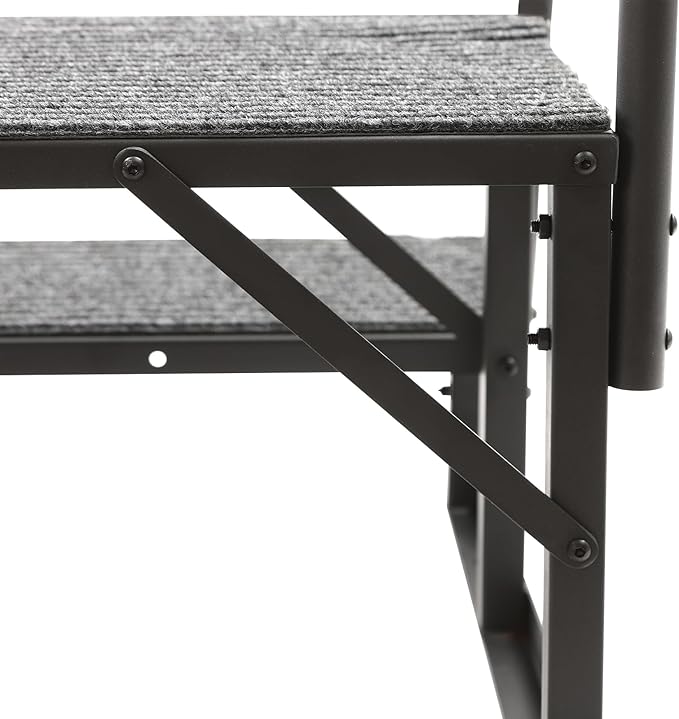 RV Steps with Two handrails, 2 Steps Mobile Home Stairs Steps Outdoor, Hot Tub Steps with handrail, Portable Stairs for Travel Trailer Camper with 2Pcs Non-Slip Step Mats