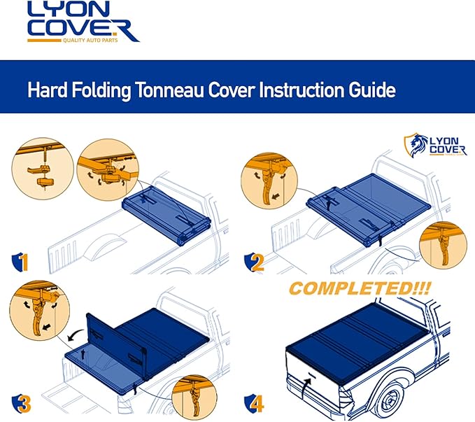 Lyon Cover 6.5' / 78.8"-78.9" Hard Tri-Fold Truck Bed Cover Compatible with 2015-2026 Ford F-150 Tonneau Cover