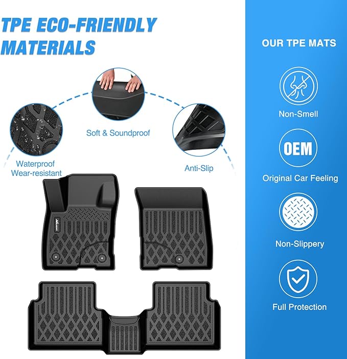 Nilight TPE Floor Mats for Ford Maverick (Gasoline Models Only) 2022 2023 2024 2025 All Weather Custom Fit Heavy Duty Floor Liners