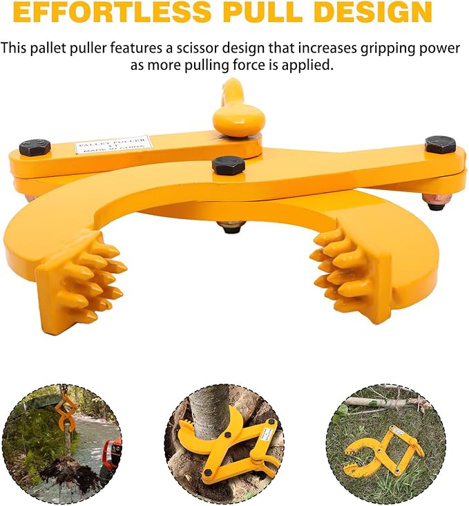 Pallet Puller,1T/2205 LBS Capacity Pallet Jack Puller,Heavy Duty Single Scissor Clamp for Forklift Chain,Pulling Pallets,5 Inch Jaw Opening