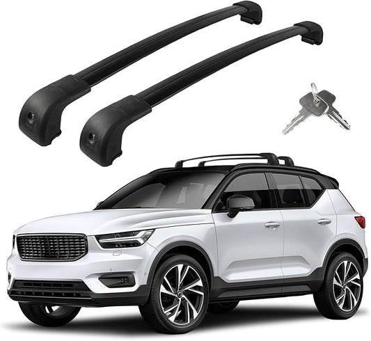 Roof Rack Cross Bars Compatible with Volvo XC-40 XC40 2018-2025, Adjustable Aluminum Heavy Duty 300 LBS Anti-Theft Lock Cargo Carrier Rooftop Crossbar Accessories for Bike, Basket, Snowboard, Luggage