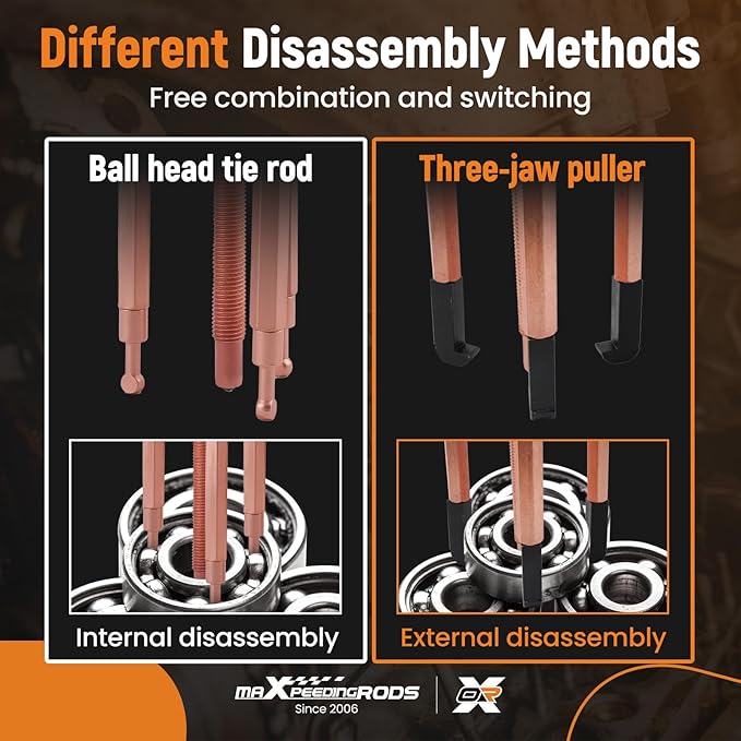 maXpeedingrods 36-in-1 Bearing Puller Set, Inner Bearing Puller Separator Kit, Blind Hole Bearing Removal Tool Bearing Disassembly Gear Puller
