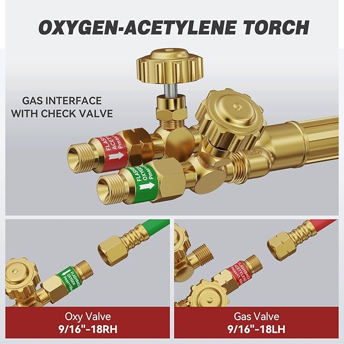 ARCCAPTAIN Oxy Acetylene Cutting Torch, Medium Duty CA1350 Cutting Welding Torch with Check Valve, Cutting Tip 1-3-101, Suitable for Automobile Repair and Metal Cutting