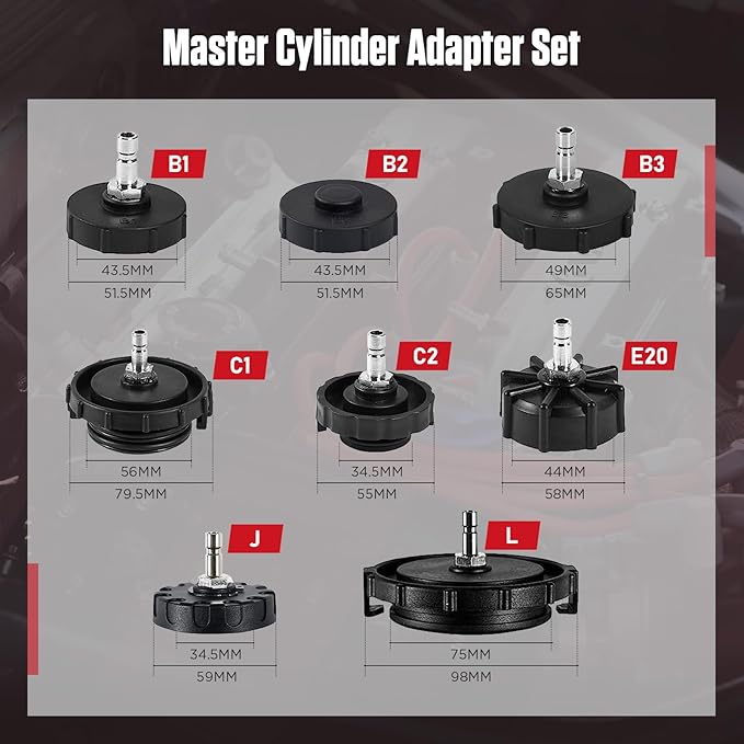 12Pcs Brake Bleeder Kit, Professional Brake Bleeder Adapter with Japanese Quick Connector Master Cylinder Adapter Kit, Brake Pressure Bleeder Kit Compatible with Most Vehicles