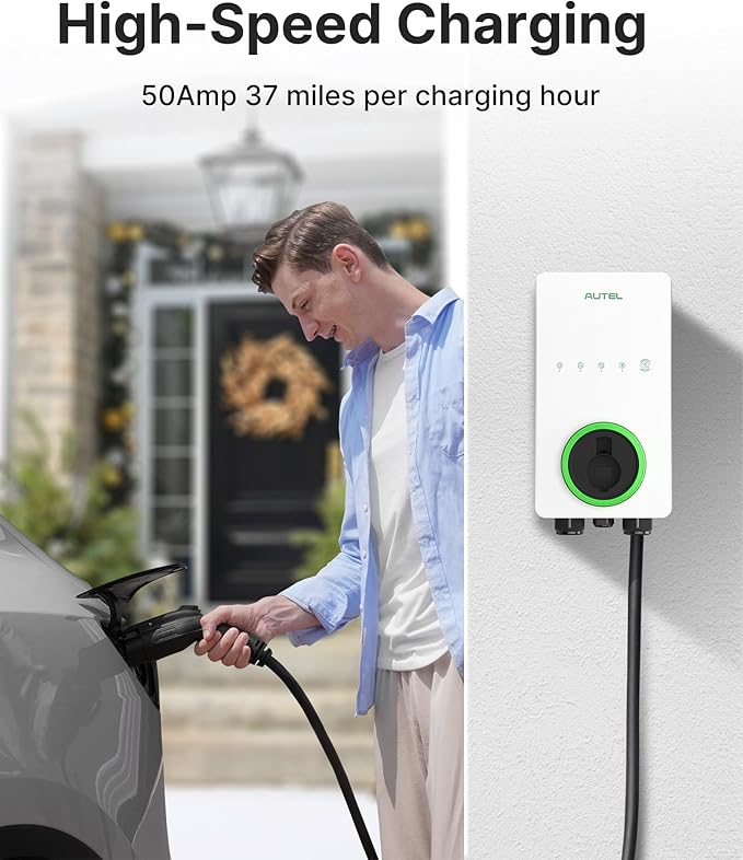 Autel Maxicharger Electric Vehicle (EV) Charger,240V Indoor/Outdoor Car Charging Station with Level 2, White