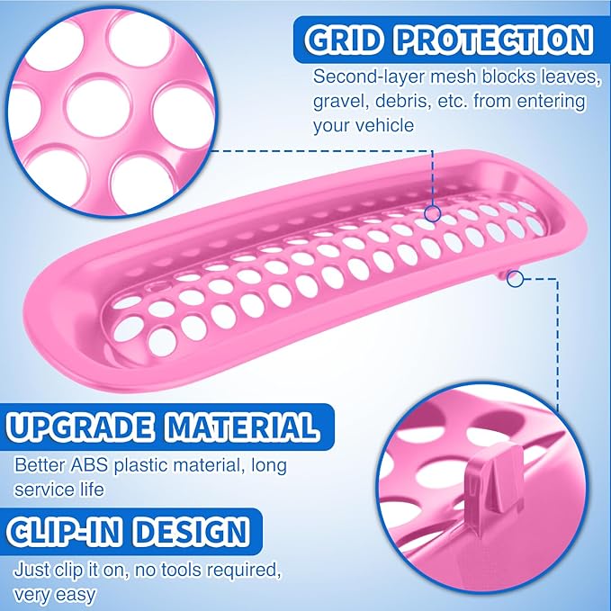 Nilight Grill Inserts fit for Jeep Wrangler Front Grille Mesh Inserts & Headlight Cover Set for JK JKU Unlimited Sports Sahara Freedom Rubicon 2007-2018 Clip-in Trim Exterior Accessories Pink 9 Pcs