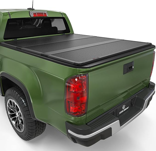 YITAMOTOR FRP Hard Tri-Fold Truck Bed Tonneau Cover Compatible with 2015-2025 Chevy Colorado/GMC Canyon 5.2 ft Bed