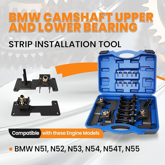 Engine Camshaft Locking Timing Tool Kit Fit for BMW N51 N52 N53 N54 N54T N55, locating Exhaust Camshaft Upper and Lower Bearing Strip, Replace 114460 118550 117100