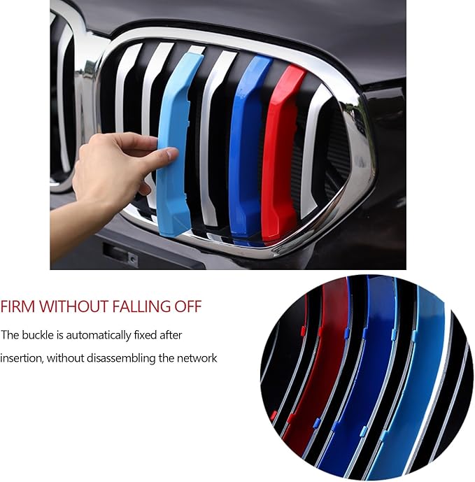 Automotive Grill Inserts for BMW X1 F48 2020-2022 7-Beam LCI Model, Front Grille Accessories