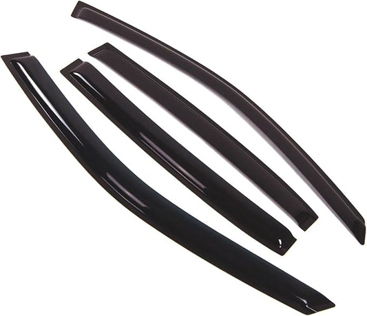 Tuningpros WD2-075 Dark Smoke 4 Pcs Set Window Visor (Outside Mount) Deflector Rain Guard Compatible with 2004-2007 Chevrolet Malibu