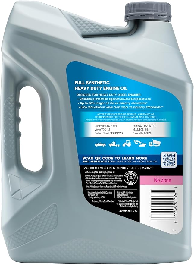 Valvoline Heavy Duty Full Synthetic 15W-40 Diesel Engine Oil 1 Gallon