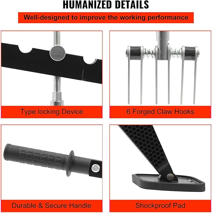 Car Dent Bar Puller Pull Lever Pulling Kit Removal Hammer Repair Auto Body Tool (Black)