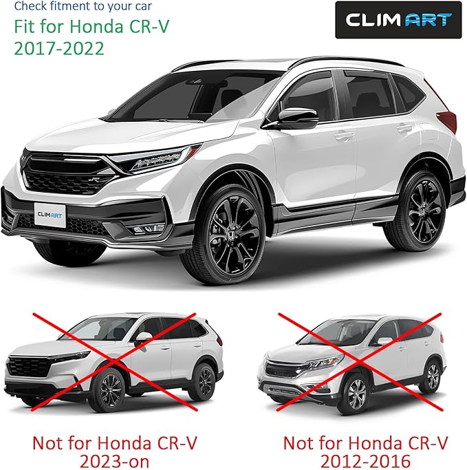 CLIM ART in-Channel Incredibly Durable Rain Guards for Honda CR-V (CRV) 2017-2022, Original Window Deflectors, Vent Deflector, Vent Window Visors, Dark Smoke Car Accessories, 4 pcs - 617021LPf