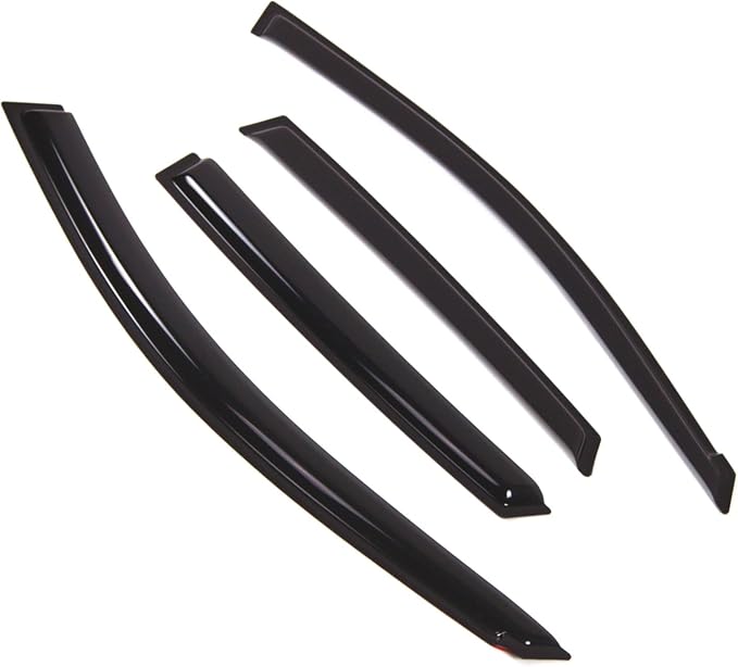 Tuningpros WD2-840 Dark Smoke 4 Pcs Set Window Visor (Outside Mount) Deflector Rain Guard Compatible with 2008-2011 Subaru Impreza Sedan