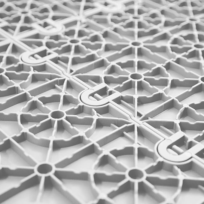 FlooringInc's Nitro 12x12 Snap-Together Garage Floor Tiles, Non-Slip, Interlocking Plastic Floor Mat, Organization & Storage, Coin Pattern, Arctic White, 12 Tiles, 12 Sq/Ft