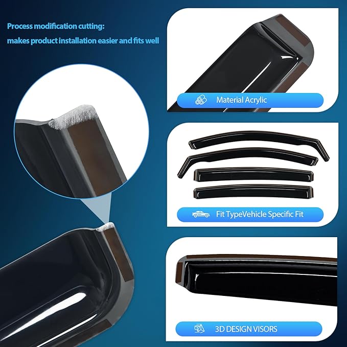 Nilight Vent Window Visors for Toyota Venza 2021 2022 2023 2024 2025, in-Channel Rain Guards, Original Window Deflectors-4PCS