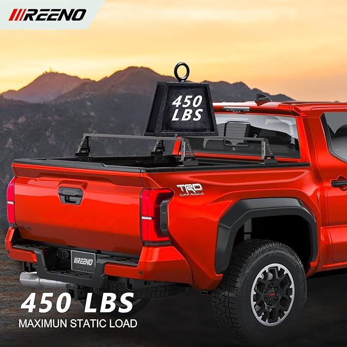 Overland Bed Rack/Bar for Full-Size Trucks/Overland Bed Rack Compatible with Retractable Hard Tonneau Cover, Soft Cover/No Drilling