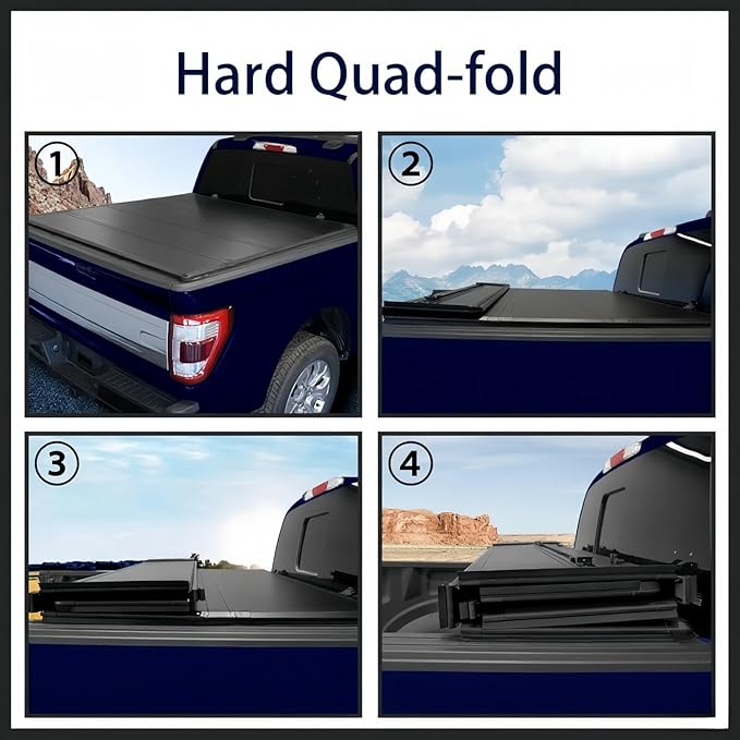 Perfit Liner 6.5 FT Bed FRP Hard Quad-Fold Tonneau Cover for 2015-2025 Ford F-150 Styleside/Fleetside Truck Cargo Topper, Hardtop (Not for Flareside/Stepside)