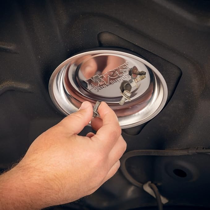 Myers Tire Supply Heavy Gauge Polished Steel 6 inch Round Magnetic Trays w/Strong Magnet | Great for Mechanics and DIY, Set of 4