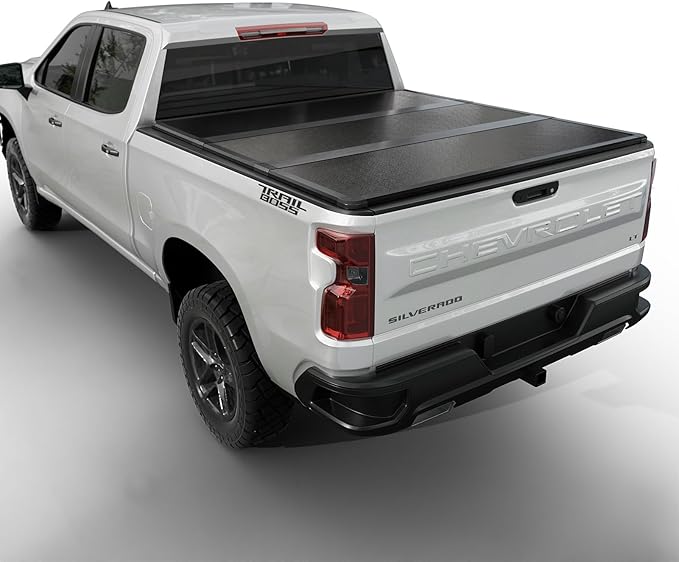 Hard Folding Truck Bed Tonneau Cover |THTF029|Fits 2007-2026 Chevy Silverado/GMC Sierra 1500 5'8" Bed (69.6")