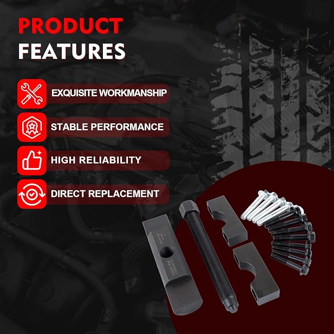 60050 Heavy-Duty Yoke Puller, Works for Class 6-8 Trucks and Equipment, Semi Truck Yoke Remover Tool Kit Heavy Duty Yoke Removal Tool Kit with 12 pcs Flange Bolt Replace 10803