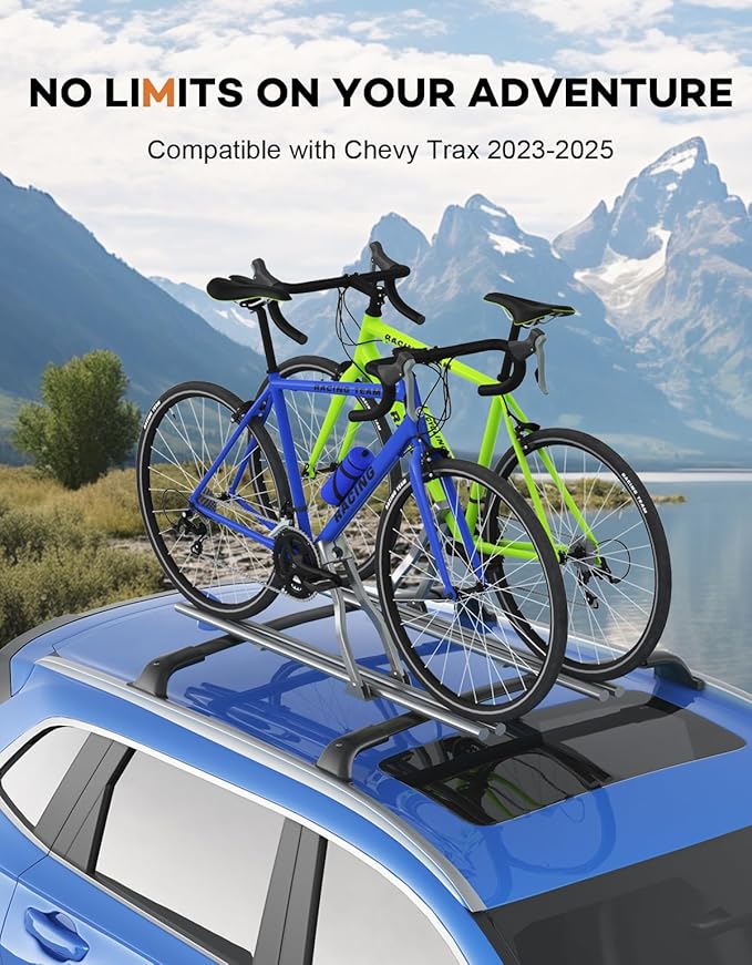 Lockable 260lbs Roof Rack Cross Bars Compatible with Chevy Chevrolet Trax 2023 2024 2025 2026 2RS ACTIV LT,Heavy Duty Aluminum Roof Rails Crossbars Cargo Canoe Black Rooftop Luggage.