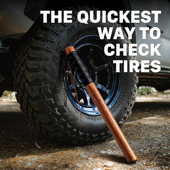 Wooden Tire Thumper, Fish Bat, Tire Knocker for Truckers, Trucker Tool for Checking Tire Pressure, Weighted Tire Checker Bat with Comfort Extra Grip, Idea Gift for Truck Drivers