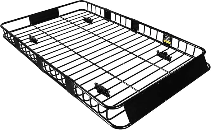 FORWODE 250 LBS. Roof Rack Carrier Basket, 84" x 50" x 6" Universal Rooftop Cargo Carrier Basket for Car, SUV or Truck
