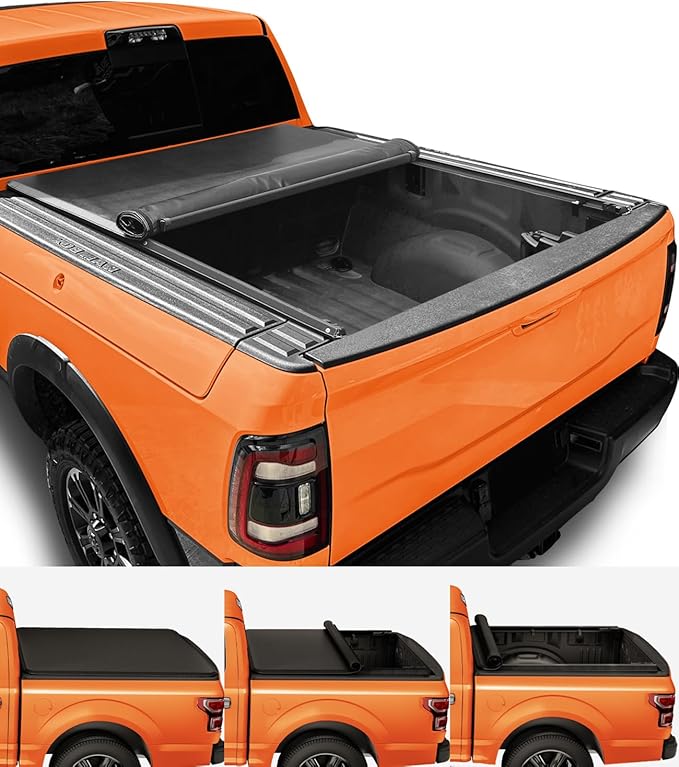 TIPTOP Soft Roll-Up Tonneau Cover Truck Bed for 2009-2023 Ram1500 5.7ft Bed (67.4") with RamBox | TP1 |